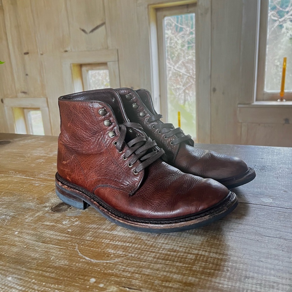 Classic Brown Leather Men's Allen Edmonds Higgins Mill Boots, Sz 6.5